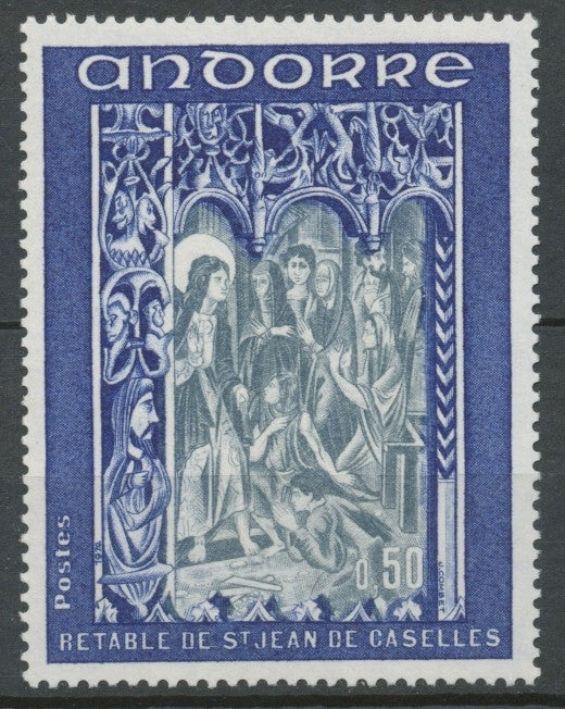 Andorre FR N°222 50c bleu et gris-bleu N** ZA222