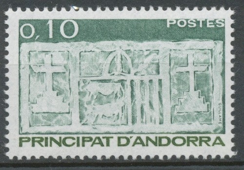 Andorre FR N°317 10c vert foncé/brun-olive N** ZA317