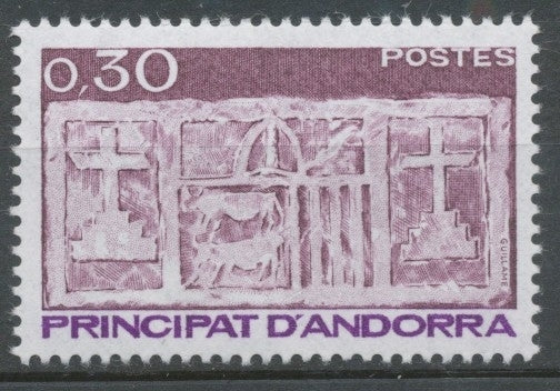 Andorre FR N°319 30c brun-violet/violet foncé N** ZA319