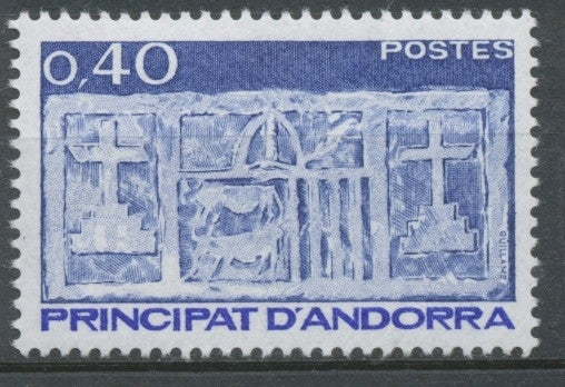 Andorre FR N°320 40c bleu/bleu foncé N** ZA320