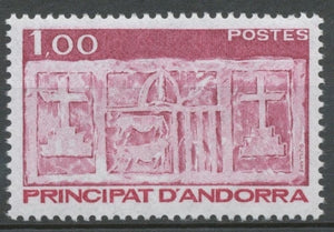 Andorre FR N°322 1f. brun-rose/brun-rouge N** ZA322