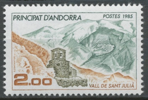 Andorre FR N°338 2f. Vert/brun/brun clair N** ZA338