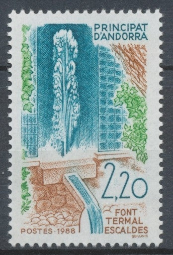 Andorre FR N°371 2f.20 bleu/vert/brun clair N** ZA371