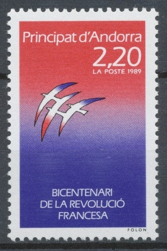 Andorre FR N°376 2f.20 bleu et rouge NEUF** ZA376