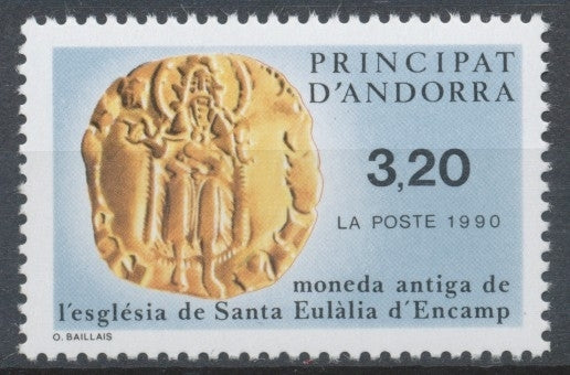 Andorre FR N°397 3f.20 jaune/bleu/noir N** ZA397