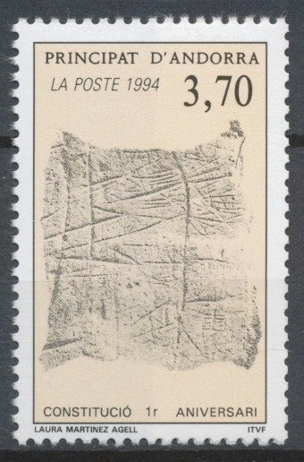 Andorre Français N°443, 3f.70 NEUF** ZA443