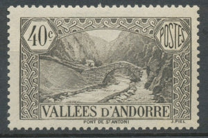 Andorre français N°62, 40c. Brun-noir NEUF** ZA62
