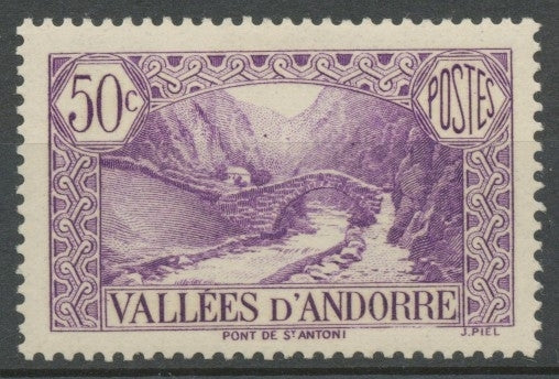 Andorre français N°64, 50c. violet NEUF** ZA64