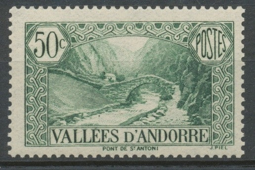 Andorre français N°65, 50c. vert NEUF** ZA65