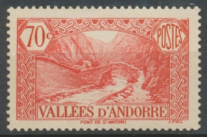 Andorre français N°69, 70c. rouge NEUF** ZA69