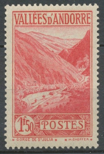 Andorre français N°79, 1f.50 rose NEUF** ZA79