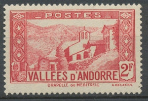 Andorre français N°81, 2f. Rouge carminé NEUF** ZA81