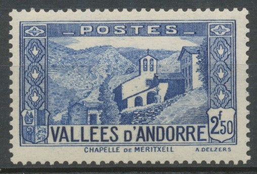 Andorre français N°87, 2f.50 outremer NEUF** ZA87