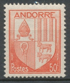 Andorre français N°96, 50c. rouge NEUF** ZA96