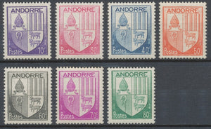 1944-46.  Andorre Français Série N°93 à 99  NEUF** ZA99S