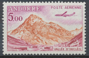 Andorre FR P. Aérienne N°7 5f. Vallée d'Inclès N** ZAA7