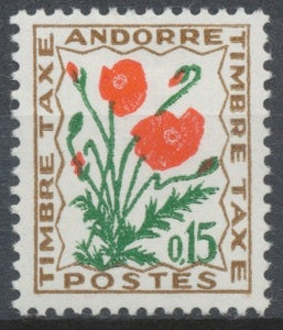 Andorre FR Timbre-Taxe N°48 15c. Flore N** ZAT48