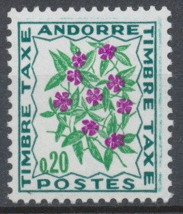 Andorre FR Timbre-Taxe N°49 20c. Flore N** ZAT49