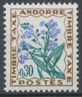 Andorre FR Timbre-Taxe N°50 30c. Flore N** ZAT50