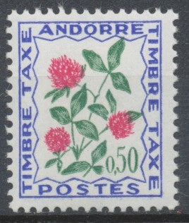 Andorre FR Timbre-Taxe N°52 50c. Flore N** ZAT52