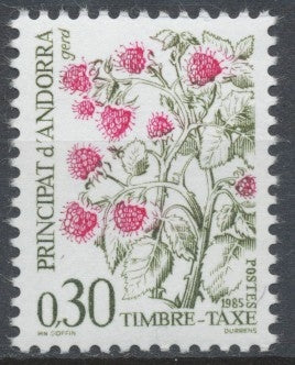Andorre FR Timbre-Taxe N°55 30c. Flore N** ZAT55
