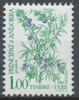 Andorre FR Timbre-Taxe N°58 1f. Flore N** ZAT58