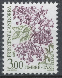 Andorre FR Timbre-Taxe N°60 3f. Flore N** ZAT60