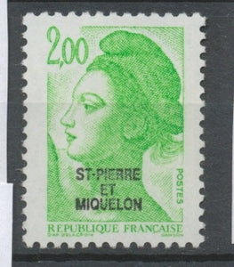 SPM  N°463 T-P France de 1982 à 1985 2f Vert-jaune (2188a) ZC463