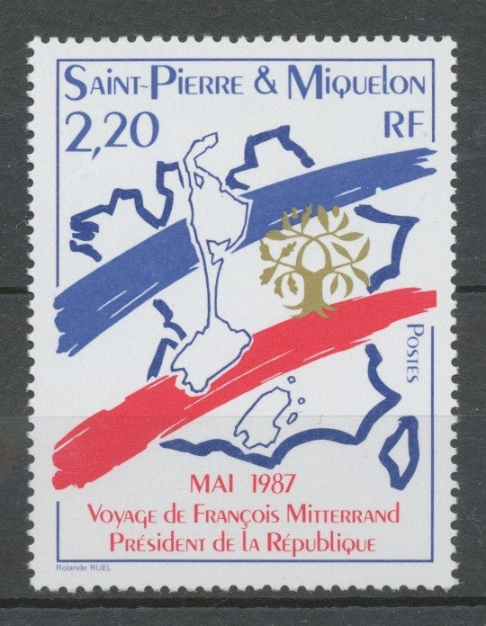 SPM  N°478 François Mitterrand Cartes de France, des îles ZC478