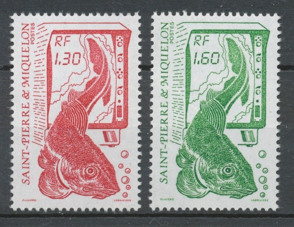 SPM  N°490A Série la pêche. Type de 1986.  2 valeurs ZC490A