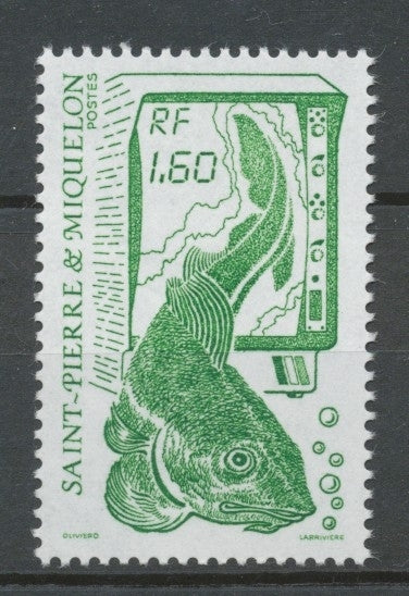 SPM  N°491 La pêche. Type de 1986. 1f.60 vert (472) ZC491