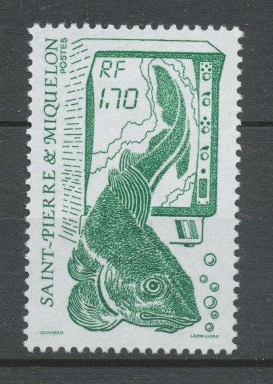 SPM  N°503 La pêche. Type de 1986. 1f.70 vert ZC503