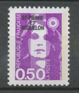 SPM  N°516 Marianne du Bicentenaire 50c Violet-rouge (2619) ZC516