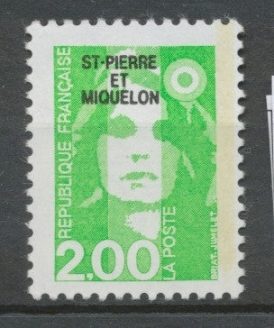 SPM  N°524 Marianne du Bicentenaire. 2f. Vert clair (2621) ZC524