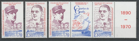 SPM  N°531A Série Centenaire de la naissance du Général Charles de Gaulle (1890-1970) 3 val. ZC531A