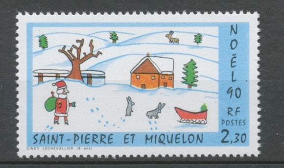 SPM  N°533 Noël Dessin d'enfant 2f30  oeuvre de Cindy Lechevallier  (9 ans) ZC533
