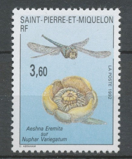 SPM  N°560 Faune, flore 3f60 Aeshna eremita sur Nuphar variegatum ZC560