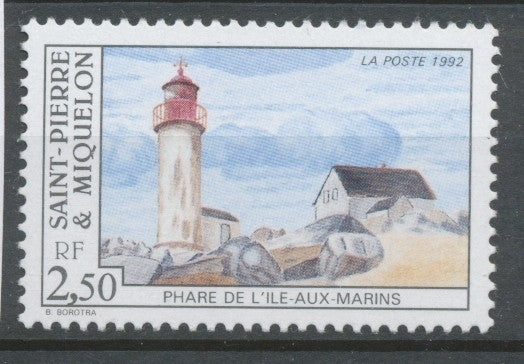 SPM  N°565 Les phares. 2f.50  Phare de l' Ile-aux-Marins ZC565