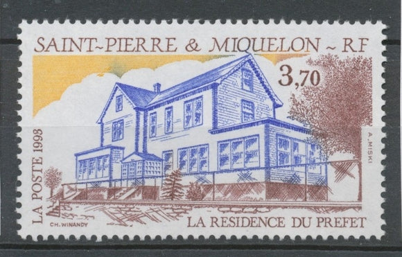 SPM  N°584 La résidence du Préfet 3f70 brun-roux, bleu, jaune ZC584