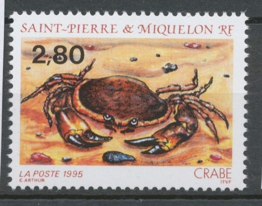 SPM  N°615 Faune marine. Multicolores. 2f.80 Crabe ZC615