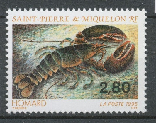 SPM  N°617 Faune marine. Multicolores. 2f.80 Homard ZC617