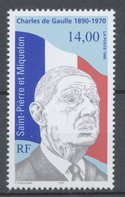 SPM  N°622 25e anniversaire de la mort du Général de Gaulle 14f Portrait ZC622