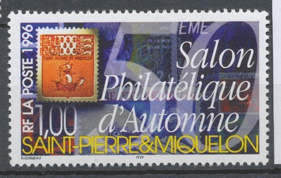 SPM  N°637 50e Salon Philatélique d' Automne 1f Composition symbolique avec armoiries 67 ZC637