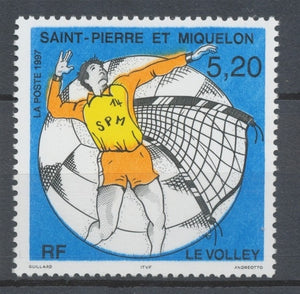 SPM  N°643 Sport Le volley 5f20 Composition : joueur sur balle en fond ZC643