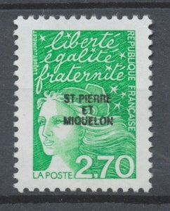 SPM  N°650 Marianne du 14 juillet. 2f.70 vert (3083) ZC650