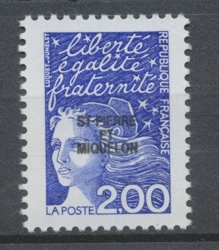 SPM  N°664 T.-P de France. 2f. bleu (3090) ZC664
