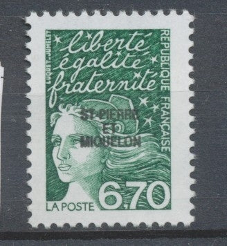SPM  N°668 T.-P de France. 6f.70 vert foncé (3098) ZC668