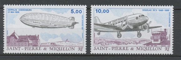 SPM  N°66A Série Transports aériens. 2 valeurs ZC66A