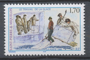 SPM  N°672 Le travail de la glace 1f70 Transport des blocs de glace ZC672