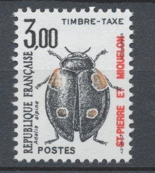 SPM  N°89 Timbres-taxe   3f. Noir  et brun-rouge ZC89